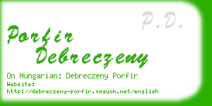 porfir debreczeny business card